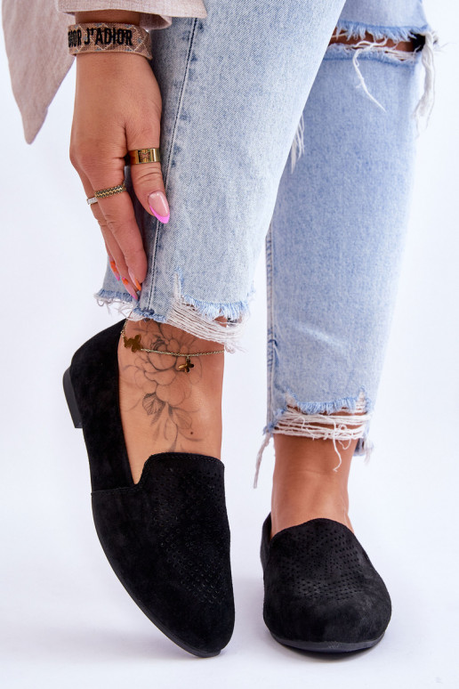 iš zomšos  Mokasinai juodos spalvos Giovana iš zomšos  Mokasinai juodos spalvos Giovana