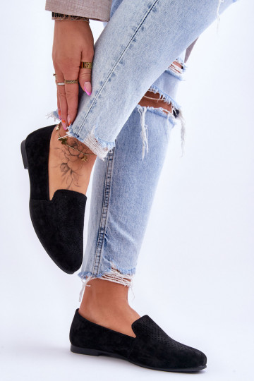 iš zomšos  Mokasinai juodos spalvos Giovana 2