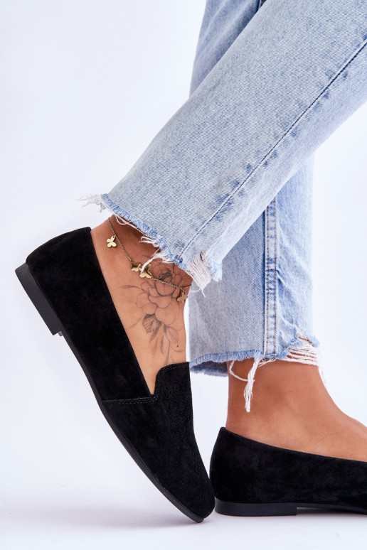 iš zomšos  Mokasinai juodos spalvos Giovana iš zomšos  Mokasinai juodos spalvos Giovana