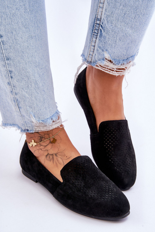 iš zomšos  Mokasinai juodos spalvos Giovana iš zomšos  Mokasinai juodos spalvos Giovana