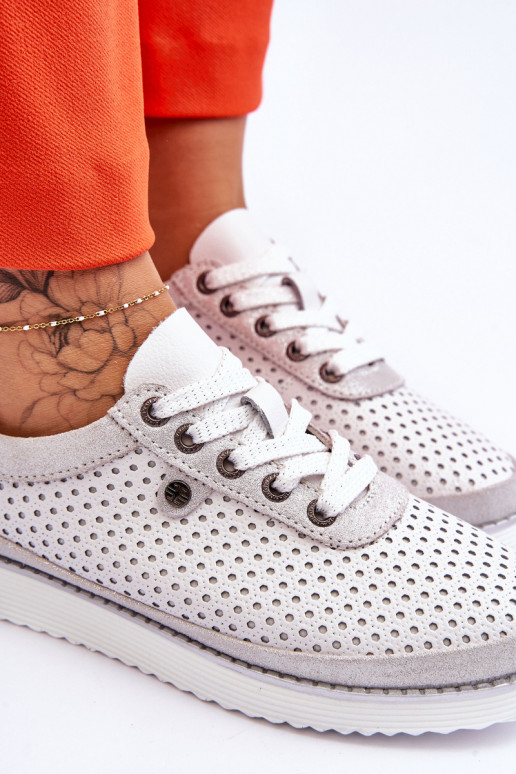 Ažūriniai batai Sportinio stiliaus Baltos-sidabro spalvos Cantare Ažūriniai batai Sportinio stiliaus Baltos-sidabro spalvos Cantare