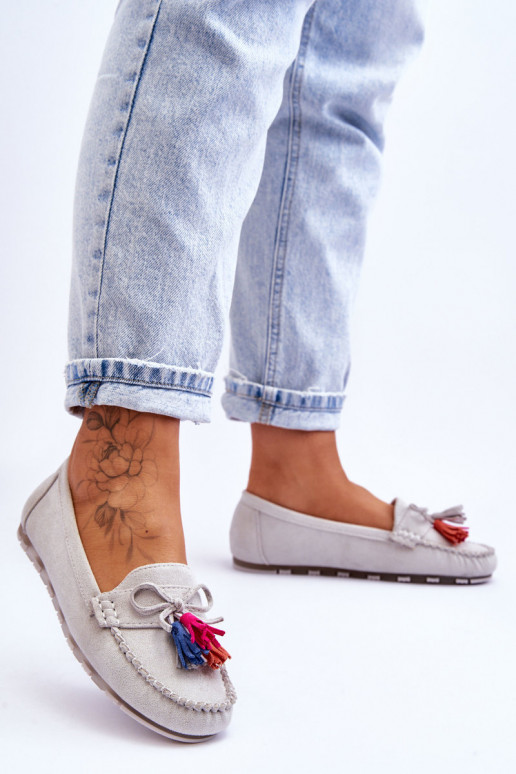 Zomšiniai mokasinai su kutais pilkos spalvos Dorine Zomšiniai mokasinai su kutais pilkos spalvos Dorine