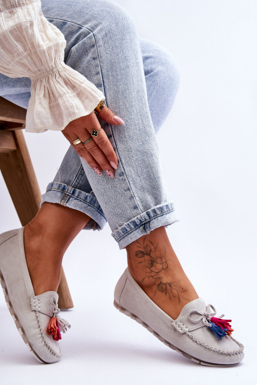 Zomšiniai mokasinai su kutais pilkos spalvos Dorine Zomšiniai mokasinai su kutais pilkos spalvos Dorine