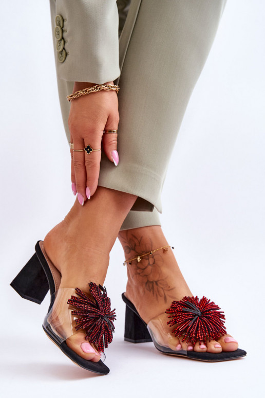 Perregimos šlepetės su kulniukais S.Barski KV-AP658-1 juodos spalvos Perregimos šlepetės su kulniukais S.Barski KV-AP658-1 juodos spalvos