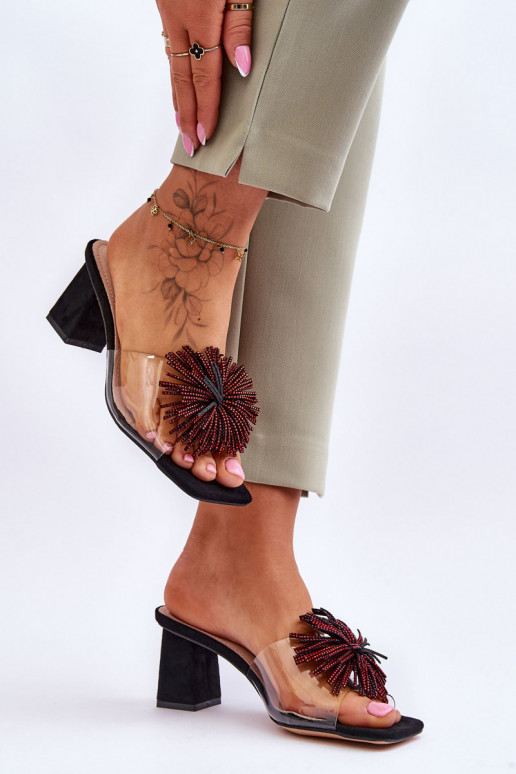 Perregimos šlepetės su kulniukais S.Barski KV-AP658-1 juodos spalvos Perregimos šlepetės su kulniukais S.Barski KV-AP658-1 juodos spalvos