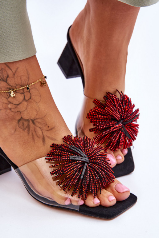 Perregimos šlepetės su kulniukais S.Barski KV-AP658-1 juodos spalvos Perregimos šlepetės su kulniukais S.Barski KV-AP658-1 juodos spalvos