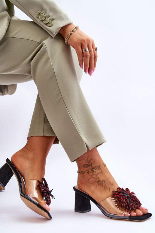 Perregimos šlepetės su kulniukais S.Barski KV-AP658-1 juodos spalvos Perregimos šlepetės su kulniukais S.Barski KV-AP658-1 juodos spalvos