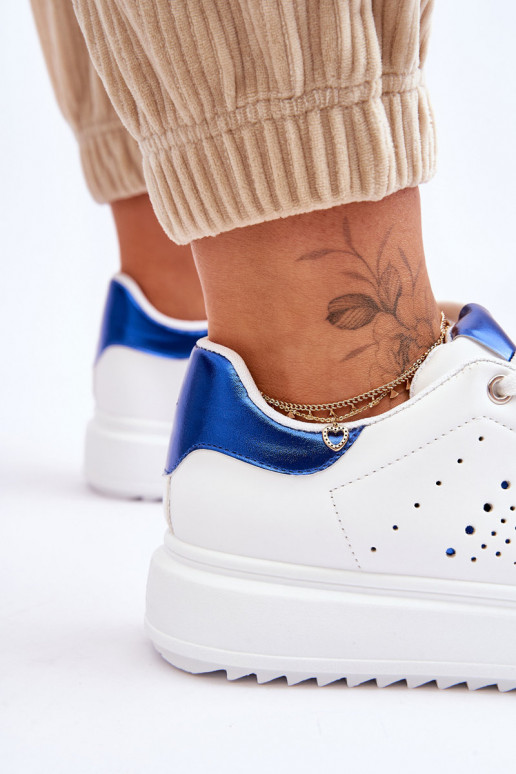 Sportinio stiliaus batai Baltos-mėlynos spalvos Be First! Sportinio stiliaus batai Baltos-mėlynos spalvos Be First!