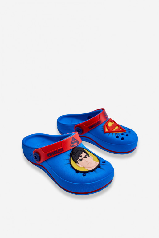 Vaikiškos  crocs stiliaus šlepetės Superman Grendene Kids JJ385004 mėlynos spalvos Vaikiškos  crocs stiliaus šlepetės Superman Grendene Kids JJ385004 mėlynos spalvos
