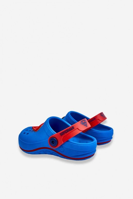Vaikiškos  crocs stiliaus šlepetės Superman Grendene Kids JJ385004 mėlynos spalvos Vaikiškos  crocs stiliaus šlepetės Superman Grendene Kids JJ385004 mėlynos spalvos
