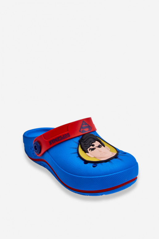 Vaikiškos  crocs stiliaus šlepetės Superman Grendene Kids JJ385004 mėlynos spalvos Vaikiškos  crocs stiliaus šlepetės Superman Grendene Kids JJ385004 mėlynos spalvos