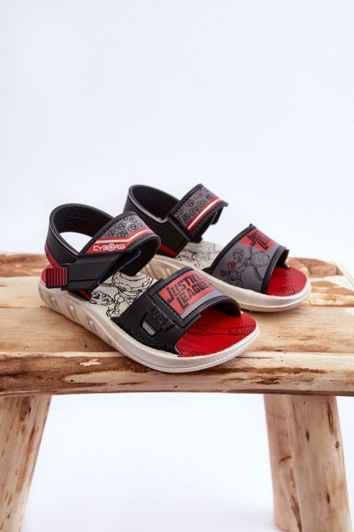 Vaikiškos basutės Grendene Kids JJ385011 Juodos ir-raudonos spalvos Vaikiškos basutės Grendene Kids JJ385011 Juodos ir-raudonos spalvos