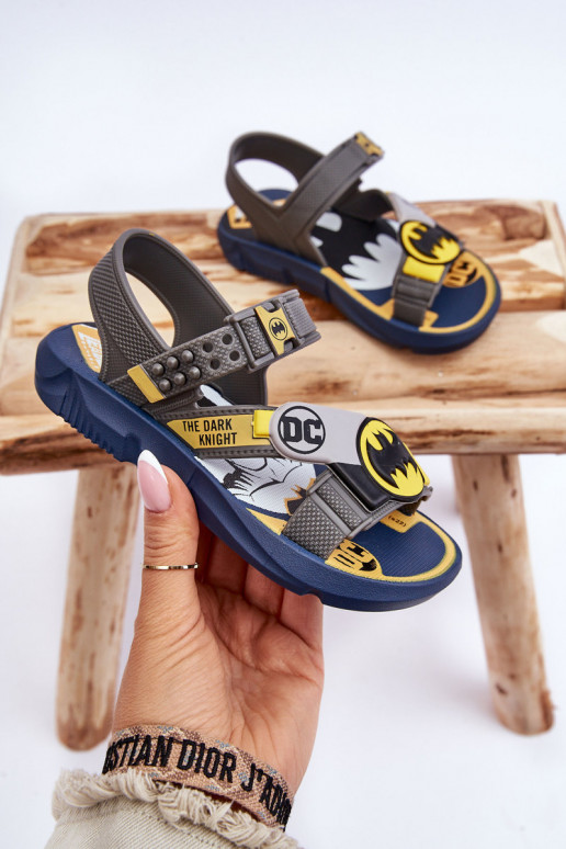Vaikiškos basutės Batman Grendene Kids JJ385049 pilkos spalvos Vaikiškos basutės Batman Grendene Kids JJ385049 pilkos spalvos