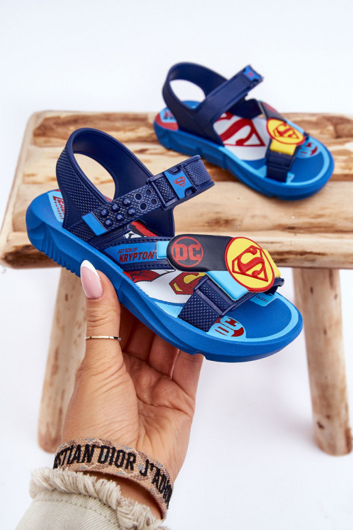 Vaikiškos basutės Superman Grendene Kids JJ385050 mėlynos spalvos Vaikiškos basutės Superman Grendene Kids JJ385050 mėlynos spalvos