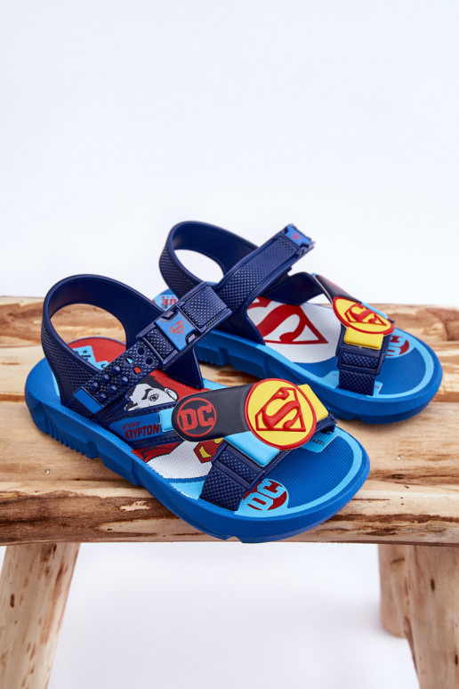 Vaikiškos basutės Superman Grendene Kids JJ385050 mėlynos spalvos Vaikiškos basutės Superman Grendene Kids JJ385050 mėlynos spalvos