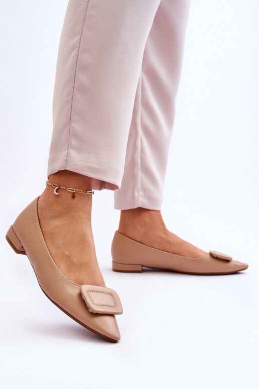 Klasikinio modelio Balerinos su ornamentais smėlio spalvos Rivea