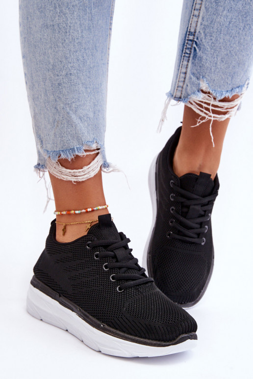 Suvarstomi sportiniai bateliai juodos spalvos Lavarone Suvarstomi sportiniai bateliai juodos spalvos Lavarone