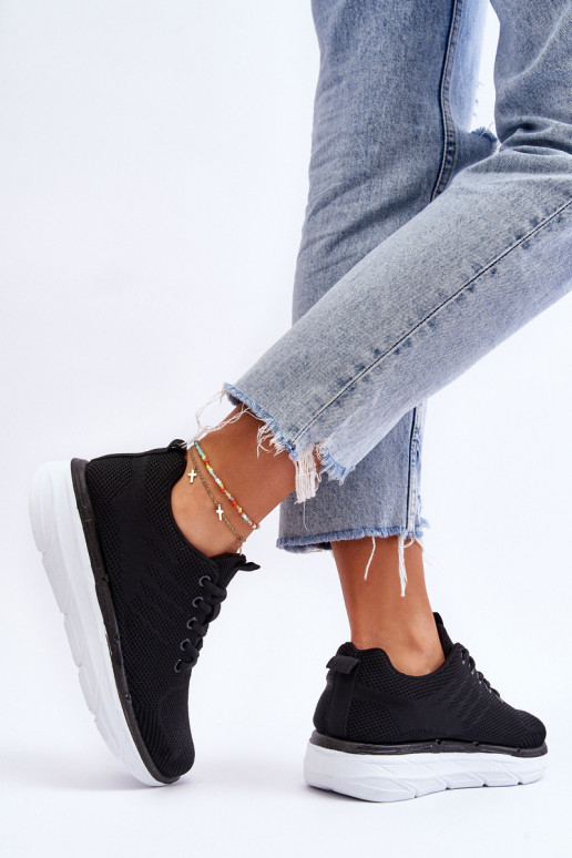 Suvarstomi sportiniai bateliai juodos spalvos Lavarone Suvarstomi sportiniai bateliai juodos spalvos Lavarone