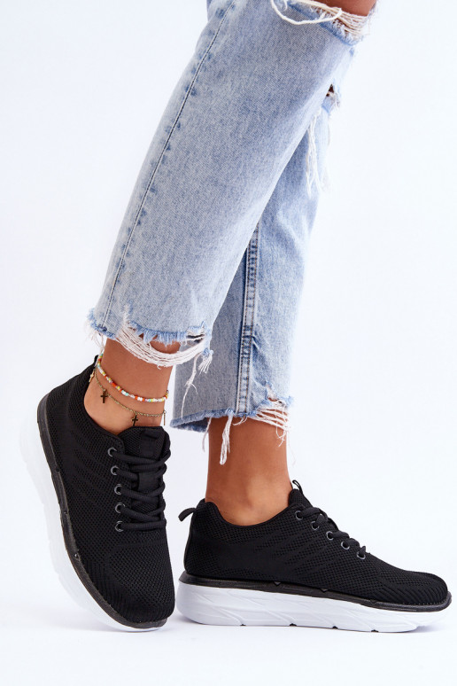 Suvarstomi sportiniai bateliai juodos spalvos Lavarone Suvarstomi sportiniai bateliai juodos spalvos Lavarone