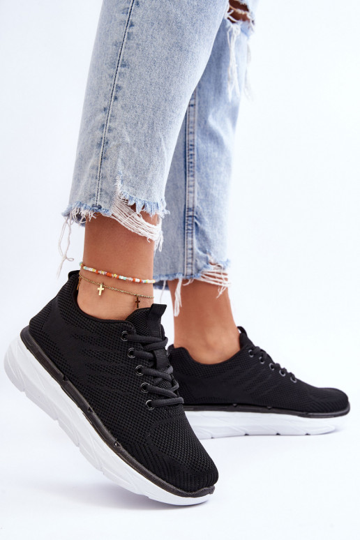 Suvarstomi sportiniai bateliai juodos spalvos Lavarone Suvarstomi sportiniai bateliai juodos spalvos Lavarone