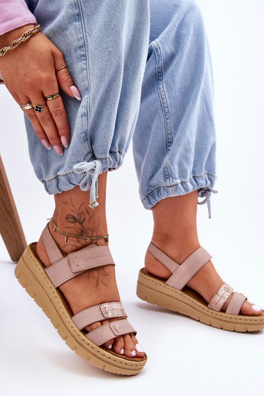 Basutės su lipniais užsegimais rožinės spalvos Fresh Look Basutės su lipniais užsegimais rožinės spalvos Fresh Look