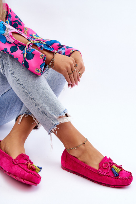 Zomšiniai mokasinai su kutais rožinės spalvos Dorine