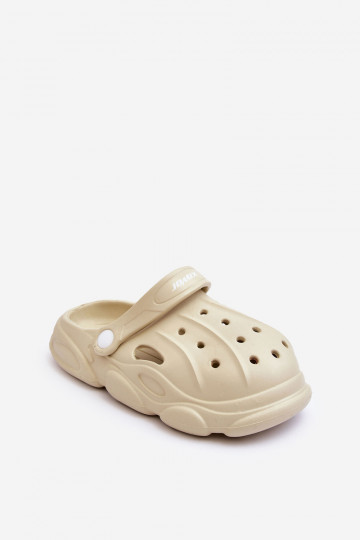Vaikiškos Crocs tipo šlepetės smėlio spalvos Cloudy