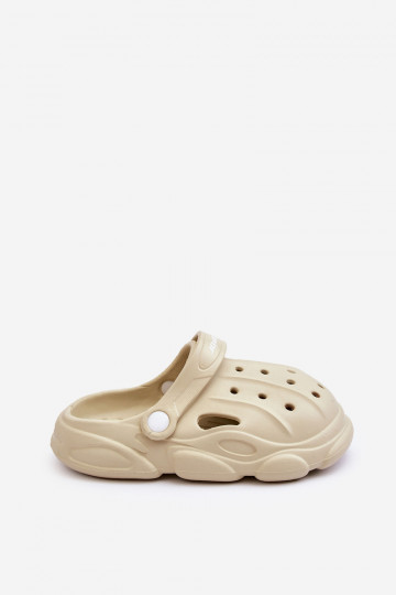 Vaikiškos Crocs tipo šlepetės smėlio spalvos Cloudy 2