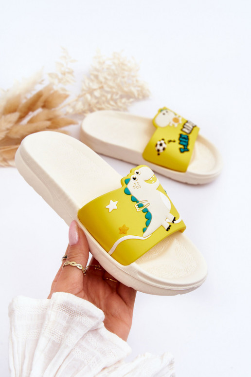 Vaikiškos šlepetės  T-Rex smėlio spalvos Bernis