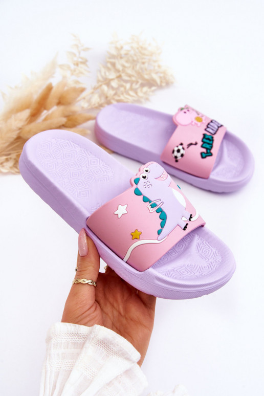 Vaikiškos šlepetės  T-Rex Violetinės spalvos Bernis