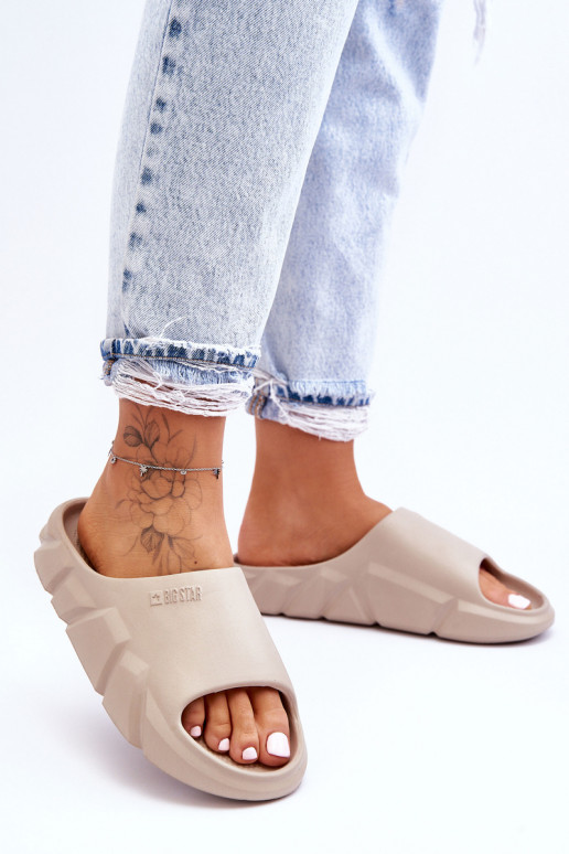 Lengva Lengvos šlepetės Big Star LL274593 smėlio spalvos Lengva Lengvos šlepetės Big Star LL274593 smėlio spalvos