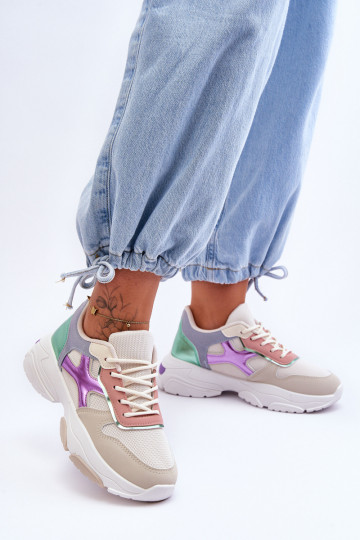 Sneakers modelio batai su raišteliais smėlio spalvos-žalios spalvos Cortes