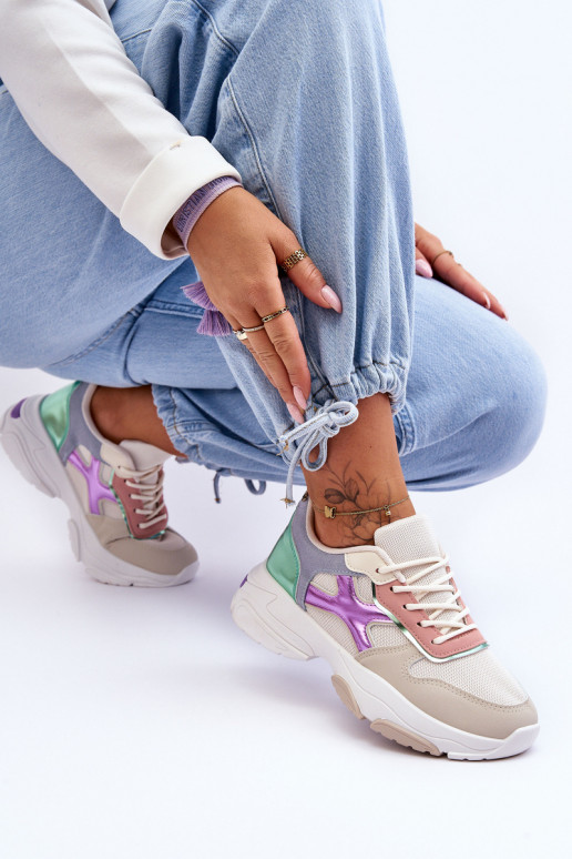 Sneakers modelio batai su raišteliais smėlio spalvos-žalios spalvos Cortes Sneakers modelio batai su raišteliais smėlio spalvos-žalios spalvos Cortes