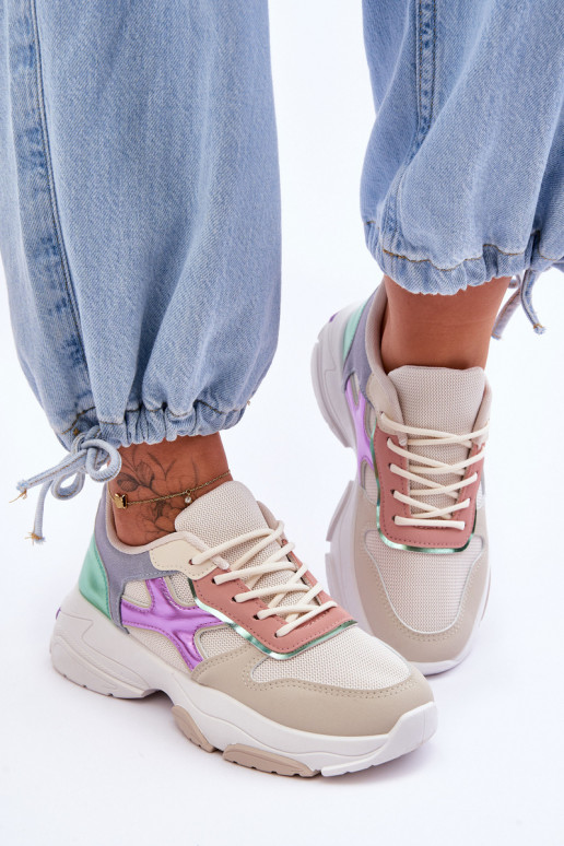 Sneakers modelio batai su raišteliais smėlio spalvos-žalios spalvos Cortes Sneakers modelio batai su raišteliais smėlio spalvos-žalios spalvos Cortes