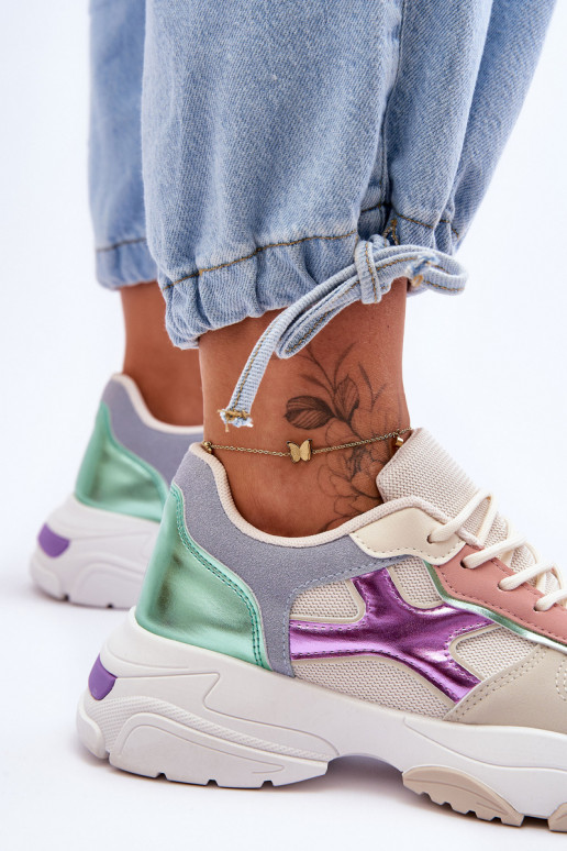 Sneakers modelio batai su raišteliais smėlio spalvos-žalios spalvos Cortes Sneakers modelio batai su raišteliais smėlio spalvos-žalios spalvos Cortes