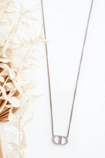 Kaklo papuošalas iš nerūdijančio plieno sidabro spalvos