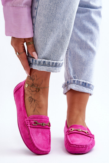 Klasikiniai zomšiniai mokasinai rožinės spalvos Corinell 2