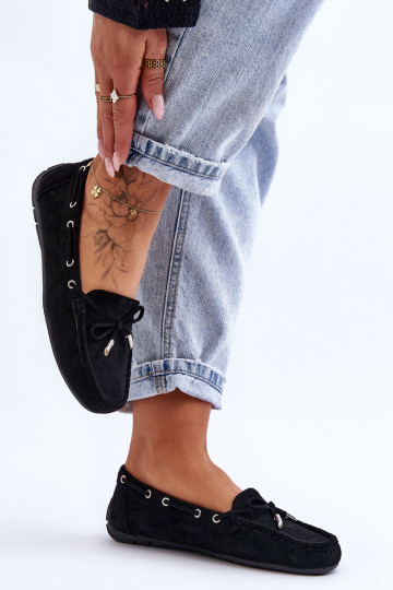 Elegantiški zomšiniai mokasinai juodos spalvos Si Passione 2