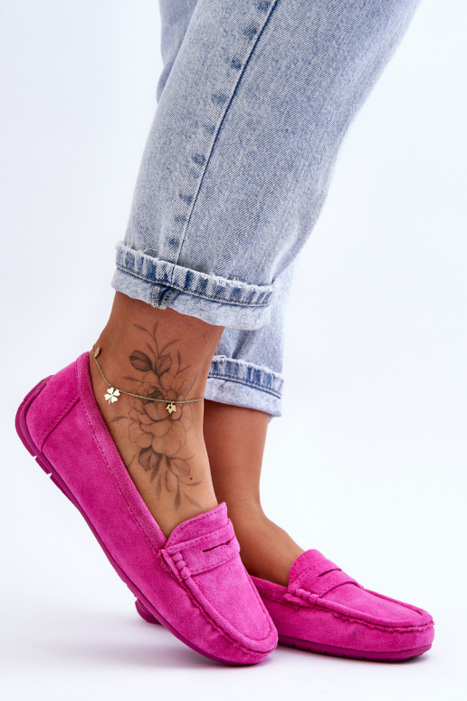 Elegantiški zomšiniai mokasinai rožinės spalvos Lenvie Elegantiški zomšiniai mokasinai rožinės spalvos Lenvie