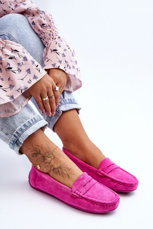 Elegantiški zomšiniai mokasinai rožinės spalvos Lenvie Elegantiški zomšiniai mokasinai rožinės spalvos Lenvie