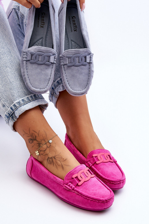 Zomšiniai mokasinai rožinės spalvos Rabell Zomšiniai mokasinai rožinės spalvos Rabell