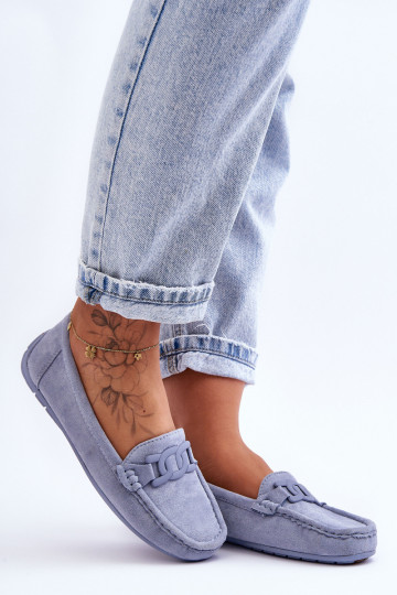 Zomšiniai mokasinai mėlynos spalvos Rabell