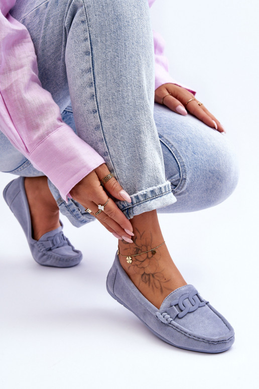 Zomšiniai mokasinai mėlynos spalvos Rabell