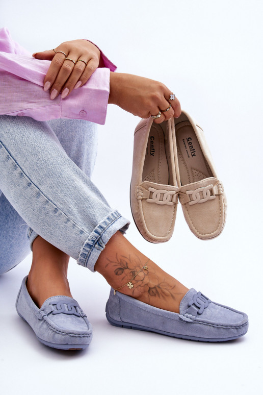 Zomšiniai mokasinai mėlynos spalvos Rabell