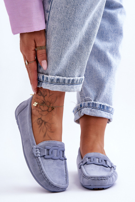 Zomšiniai mokasinai mėlynos spalvos Rabell