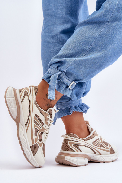 sportiniai bateliai su raišteliais smėlio spalvos Emare sportiniai bateliai su raišteliais smėlio spalvos Emare