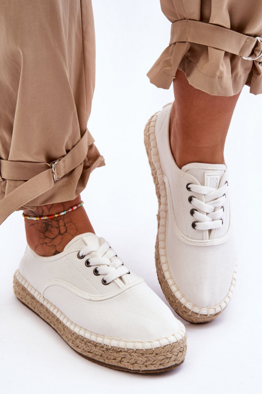 suvarstomi laisvalaikio batai espadrilės Big Star LL274833 baltos spalvos