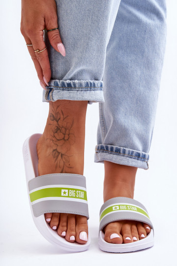 Lengvos šlepetės Big Star JJ274647 Baltos-pilkos spalvos 2