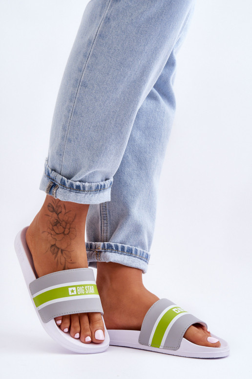 Lengvos šlepetės Big Star JJ274647 Baltos-pilkos spalvos Lengvos šlepetės Big Star JJ274647 Baltos-pilkos spalvos