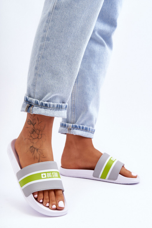 Lengvos šlepetės Big Star JJ274647 Baltos-pilkos spalvos Lengvos šlepetės Big Star JJ274647 Baltos-pilkos spalvos